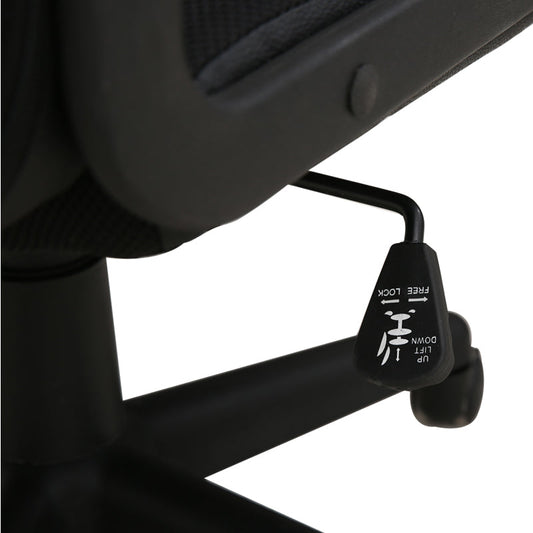 Mid-Back Hybrid Office Chair Ergonomic Desk Chair with PU Leather & Mesh Upholstery 360° Swivel & Height Adjustment Black Office Chair for Home & Corporate Spaces