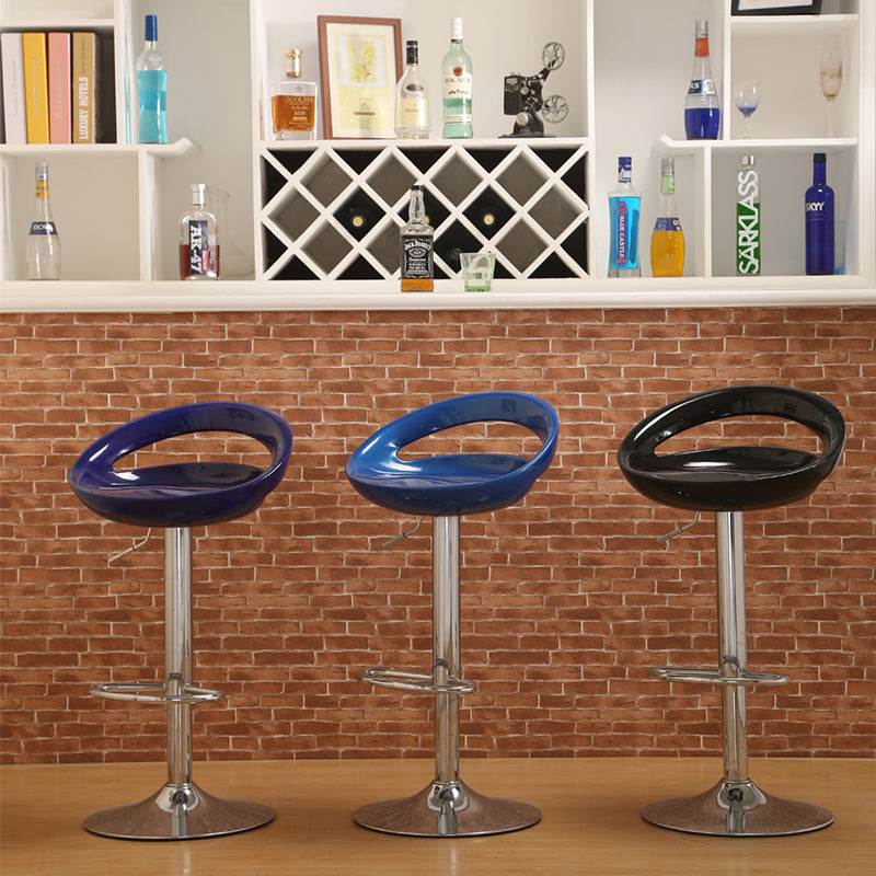 Bar Chair Bar Stool with Glossy ABS Plastic Seat Chrome Metal Base Multifunctional Height Adjustable Swivel Stool for Home Bar Kitchen Island Pub Living Room Home Decor