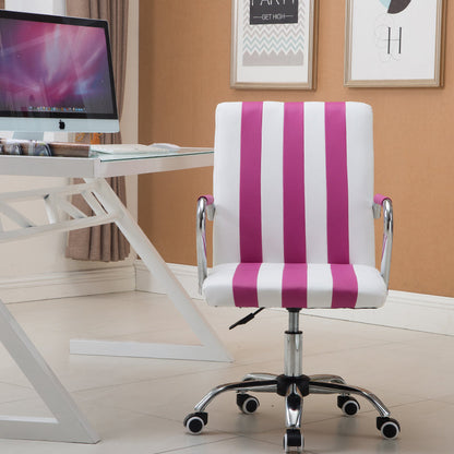 Office Chair Mid-Back Ergonomic Desk Chair with Fabric/PU Leather 360° Swivel & Height Adjustment Multi-Color Striped Chair for Home Office & Creative Spaces