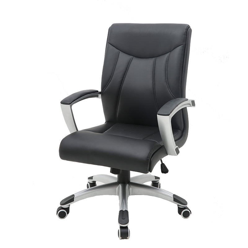 Executive Office Chair Mid-Back Ergonomic Desk Chair with Premium PU Leather 360° Swivel & Height Adjustment Modern Professional Office Chair for Home & Corporate Spaces