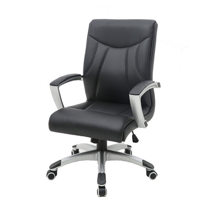 Executive Office Chair Mid-Back Ergonomic Desk Chair with Premium PU Leather 360° Swivel & Height Adjustment Modern Professional Office Chair for Home & Corporate Spaces