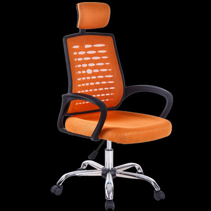 Mid-Back Fabric & Mesh Office Chair Ergonomic Desk Chair with Foldable Armrests 360° Swivel & Height Adjustment Compact Chair for Small Home Office & Study Spaces