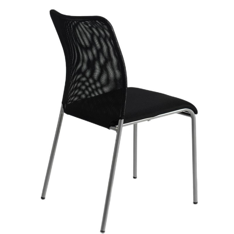 Office Chair Mesh Back Fabric Seat with Silver Metal Frame Ergonomic Stackable Conference Room Chair for Reception Meeting Room and Home Office