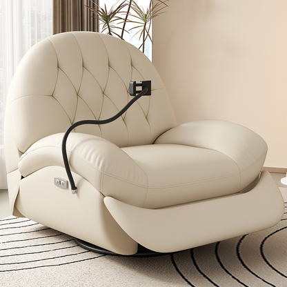 Recliner Chair with Adjustable Back and Footrest, Ergonomic Soft Fabric Lazy Sofa with Phone Holder for Living Room Bedroom Office Relaxation