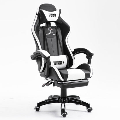 Ergonomic Gaming Chair PUBG "WINNER" Series Racing-Style Reclining Chair with Extendable Footrest