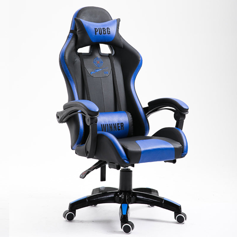 PUBG-Themed Gaming Chair Racing-Style Reclining Chair with Footrest & “WINNER” Branded Pillows