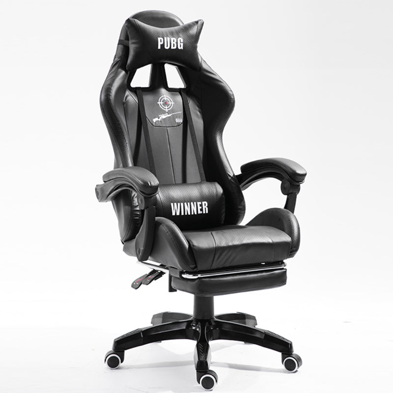 PUBG-Themed Gaming Chair Racing-Style Reclining Chair with Footrest & “WINNER” Branded Pillows