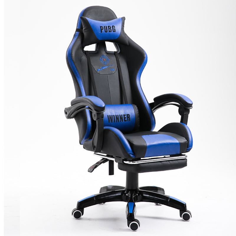 PUBG-Themed Gaming Chair Racing-Style Reclining Chair with Footrest & “WINNER” Branded Pillows