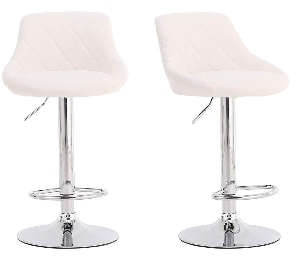 Bar Chair Bar Stool with Diamond Quilted Leather Cushion Chrome Metal Base Multifunctional Height Adjustable Swivel Stool for Home Bar Kitchen Island Pub Living Room Home Decor