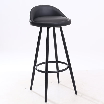 Bar Chair Fixed Height Bar Stool with Upholstered Fabric or PU Leather Seat Black or White Metal Legs Multifunctional Counter Bar Stool for Home Bar Kitchen Island Pub Living Room Home Decor