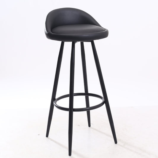 Bar Chair Fixed Height Bar Stool with Upholstered Fabric or PU Leather Seat Black or White Metal Legs Multifunctional Counter Bar Stool for Home Bar Kitchen Island Pub Living Room Home Decor