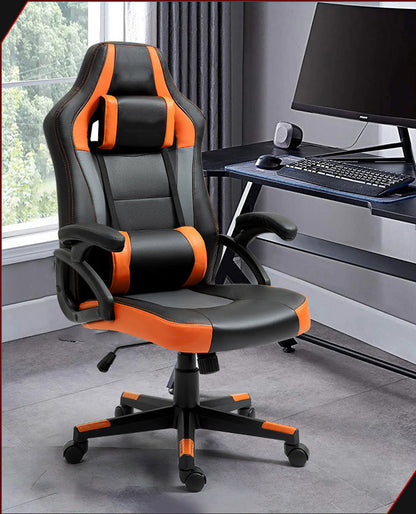 Leather Gaming Chair Headrest & Lumbar Pillow, Adjustable Ergonomic Support for Gaming Office Work & Extended Comfortable Lounging Sessions