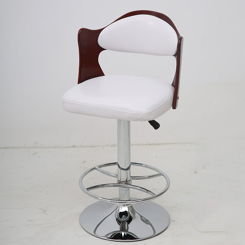 Bar Chair Bar Stool with Hollow Wood Frame PU Leather Seat Chrome Metal Base Multifunctional Height Adjustable Swivel Stool for Home Bar Kitchen Island Pub Living Room Home Decor