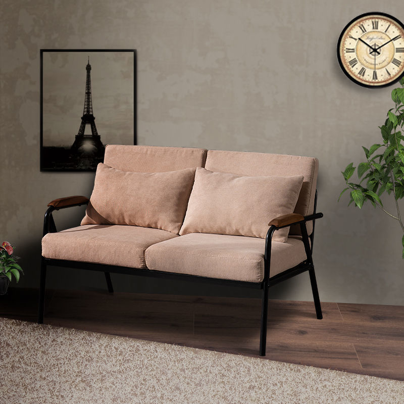 Industrial Mix & Match Sofa Metal Frame Wood Armrest Fabric & Leather Options Multi-Seat Sizes