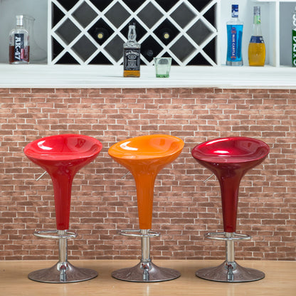 Bar Chair Bar Stool with Glossy ABS Plastic Integrated Seat Chrome Metal Base Multifunctional Height Adjustable Swivel Stool for Home Bar Kitchen Island Pub Living Room Home Decor