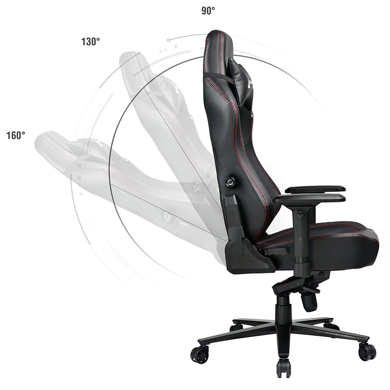 Ergonomic Gaming Chair with Adjustable Lumbar Support High Back PU Leather Racing Chair 4D Armrests Reclining Computer Chair for Gaming Office