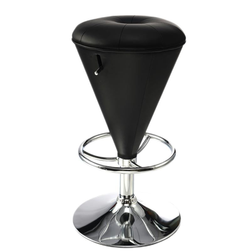 Bar Chair Bar Stool with Cone Shaped Backless Cushion PU Leather Upholstered Chrome Metal Base Multifunctional Height Adjustable Swivel Stool for Home Bar Kitchen Island Pub Living Room Home Decor