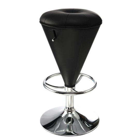 Bar Chair Bar Stool with Cone Shaped Backless Cushion PU Leather Upholstered Chrome Metal Base Multifunctional Height Adjustable Swivel Stool for Home Bar Kitchen Island Pub Living Room Home Decor
