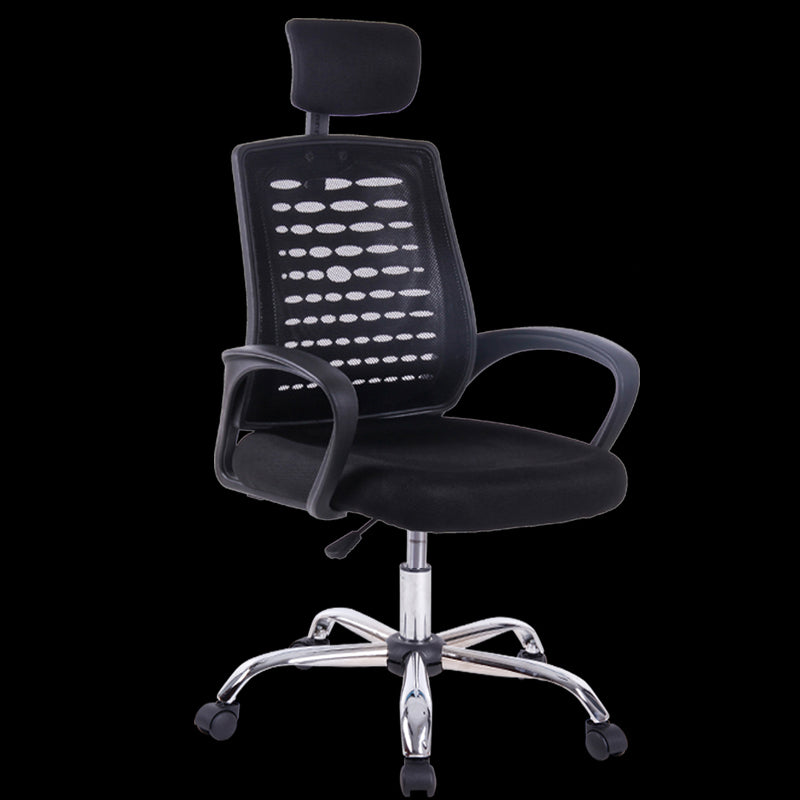 Mid-Back Fabric & Mesh Office Chair Ergonomic Desk Chair with Foldable Armrests 360° Swivel & Height Adjustment Compact Chair for Small Home Office & Study Spaces