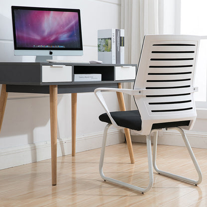 Mid-Back Mesh Guest Chair Ergonomic Sled Base Office Chair with Breathable Mesh & Padded Seat, Fixed Armrests Multi-Color Chair for Reception Areas & Home Office