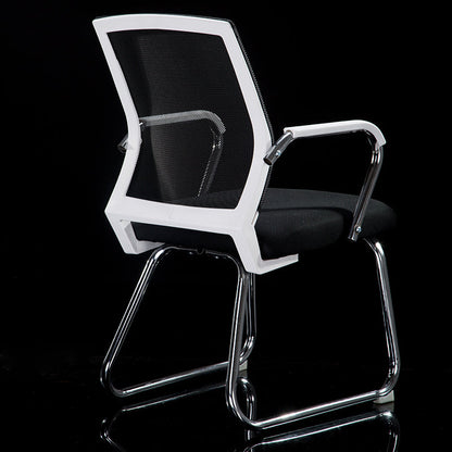 Mid-Back Mesh Conference Chair Ergonomic Visitor Chair with Breathable Mesh Chrome Steel Bow Base Multi-Color Office Chair for Meeting Rooms & Reception Areas