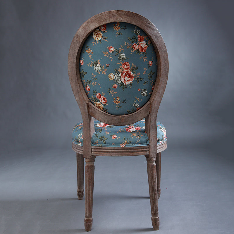 Vintage Floral & Bird Upholstered Chair Wooden Frame for Dining/Living Room