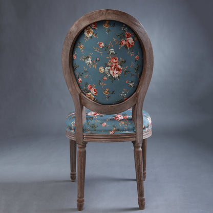 Vintage Floral & Bird Upholstered Chair Wooden Frame for Dining/Living Room