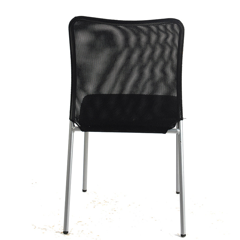Office Chair Mesh Back Fabric Seat with Silver Metal Frame Ergonomic Stackable Conference Room Chair for Reception Meeting Room and Home Office