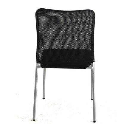 Office Chair Mesh Back Fabric Seat with Silver Metal Frame Ergonomic Stackable Conference Room Chair for Reception Meeting Room and Home Office