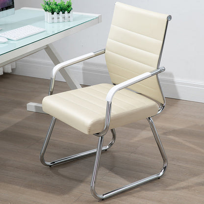 Mid-Back Conference Chair Ergonomic Visitor Chair with Breathable Mesh/Fabric/PU Leather, Chrome Steel Bow Base Multi-Color Office Chair for Meeting Rooms & Reception Areas