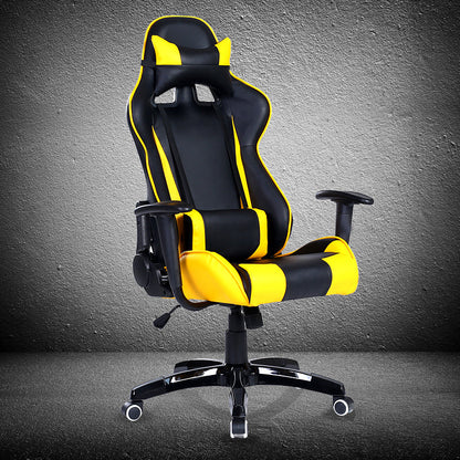 Classic Racing-Style Gaming Chair Multi-Color Ergonomic Reclining Chair with PU Leather Upholstery