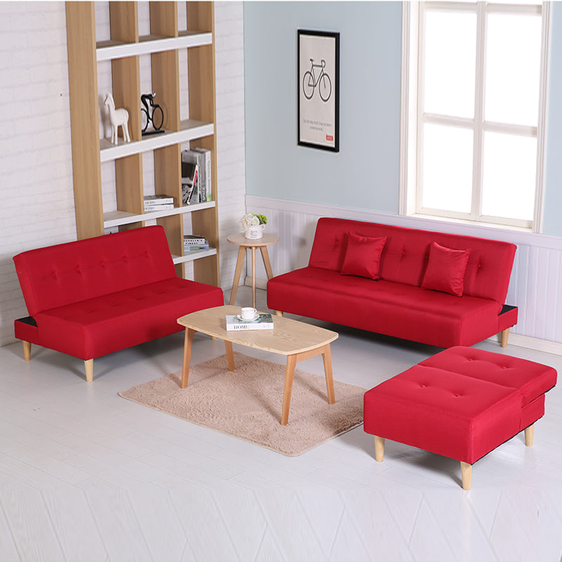 Blue Fabric Convertible Chair with Storage Modern Single Seat for Living Room
