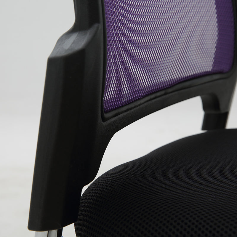 Office Chair Mesh Back Fabric Seat with Chrome Metal Frame Ergonomic Sled Base No Armrest Guest Chair for Conference Room Reception Waiting Room and Home Office