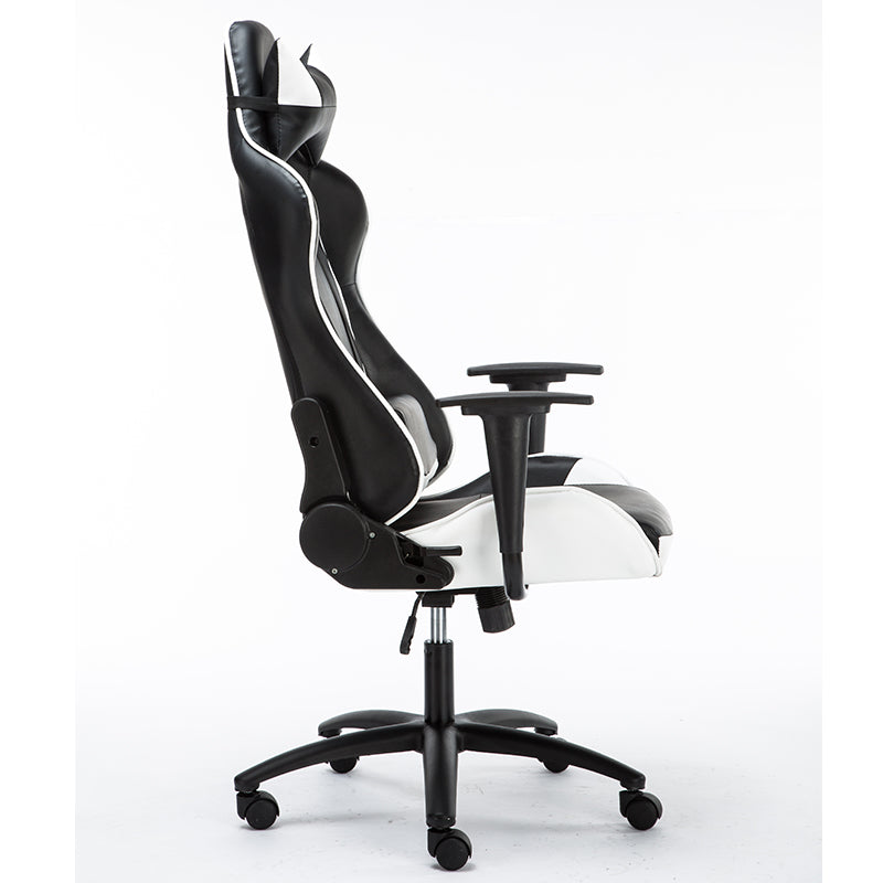 Classic Racing-Style Gaming Chair Multi-Color Ergonomic Reclining Chair with PU Leather Upholstery
