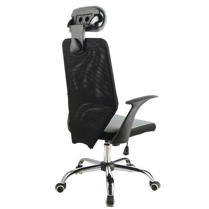 High-Back Mesh Office Chair Ergonomic Desk Chair with Adjustable Headrest & Flip-Up Armrests 360° Swivel & Height Adjustment Black & Gray Chair for Home Office & Gaming