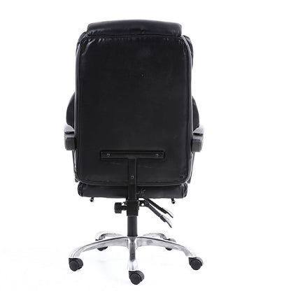 Executive Office Chair High-Back Plush Ergonomic Desk Chair with Retractable Footrest, Premium PU Leather Reclining Office Chair with 360° Swivel & Height Adjustment Luxury Office Chair for Home & Corporate Spaces
