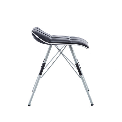 Bar Chair Bar Stool with Quilted Cushion PU Leather or Fabric Upholstered Geometric Metal Frame Fixed Height Bar Stool for Home Bar Kitchen Island Pub Living Room Home Decor