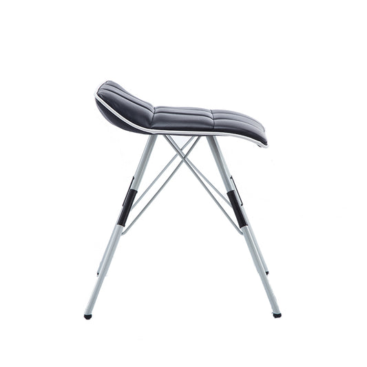 Bar Chair Bar Stool with Quilted Cushion PU Leather or Fabric Upholstered Geometric Metal Frame Fixed Height Bar Stool for Home Bar Kitchen Island Pub Living Room Home Decor