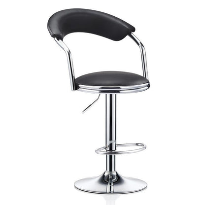 Bar Chair Adjustable Swivel Bar Stool with Curved Backrest PU Leather Upholstered Chrome Metal Legs Multifunctional Counter Height Bar Stool for Home Bar Kitchen Island Pub Living Room Home Decor