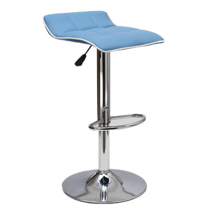 Bar Chair Bar Stool Adjustable Height Swivel Bar Stool with Grid Stitched PU Leather Cushion Chrome Metal Base Multifunctional Modern Bar Stool for Home Bar Kitchen Island Pub Living Room Home Decor