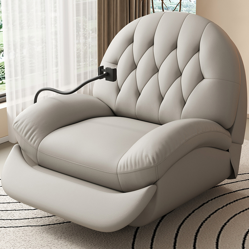 Recliner Chair with Adjustable Back and Footrest, Ergonomic Soft Fabric Lazy Sofa with Phone Holder for Living Room Bedroom Office Relaxation