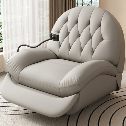 Recliner Chair with Adjustable Back and Footrest, Ergonomic Soft Fabric Lazy Sofa with Phone Holder for Living Room Bedroom Office Relaxation