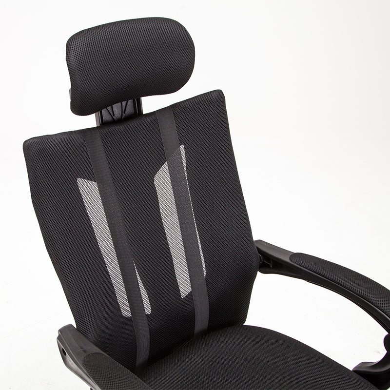 High-Back Reclining Mesh Office Chair Ergonomic Desk Chair with Adjustable Headrest & Lumbar Support, Retractable Footrest & 150° Recline 360° Swivel & Height Adjustment Multi-Color Chair for Home Office & Gaming