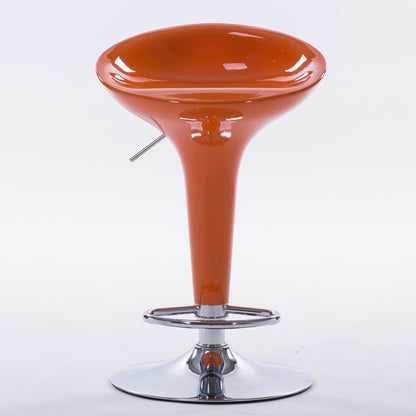 Bar Chair Bar Stool with Glossy ABS Plastic Integrated Seat Chrome Metal Base Multifunctional Height Adjustable Swivel Stool for Home Bar Kitchen Island Pub Living Room Home Decor