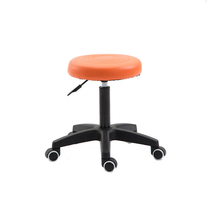 Bar Chair Bar Stool with Round PU Leather Cushion Plastic Five-Prong Base Multifunctional Height Adjustable Swivel Stool with Casters for Home Bar Kitchen Island Pub Living Room Home Decor