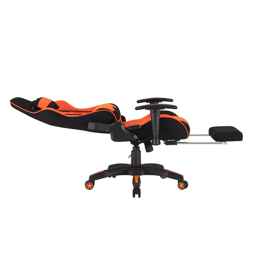 Ergonomic Gaming Chair High Back Fabric Racing Style Computer Chair with Footrest Adjustable Headrest Lumbar Pillow 180° Reclining Swivel Office Chair