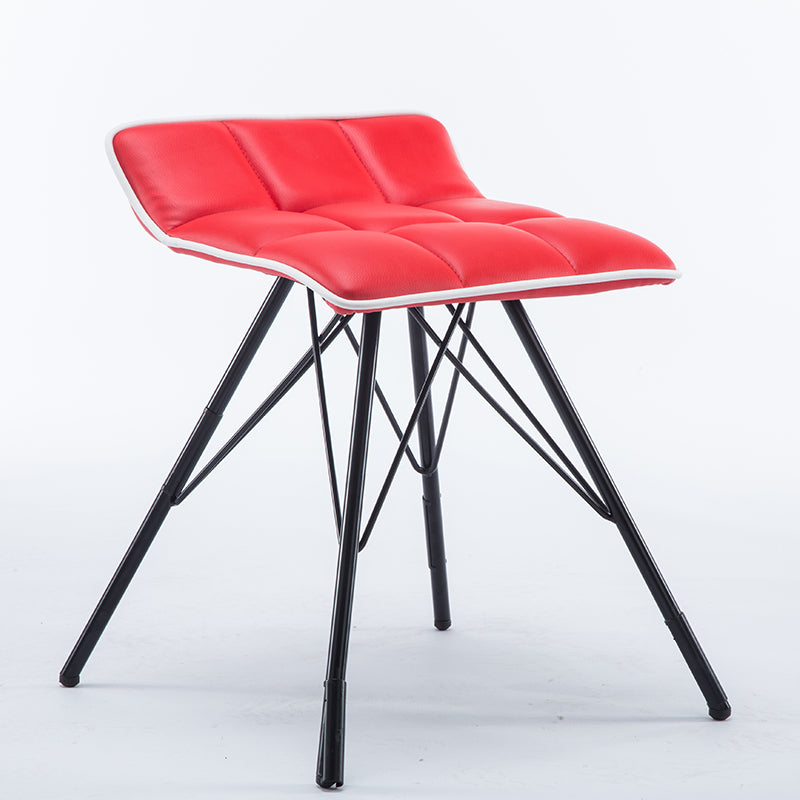 Bar Chair Bar Stool with Quilted Cushion PU Leather or Fabric Upholstered Geometric Metal Frame Fixed Height Bar Stool for Home Bar Kitchen Island Pub Living Room Home Decor