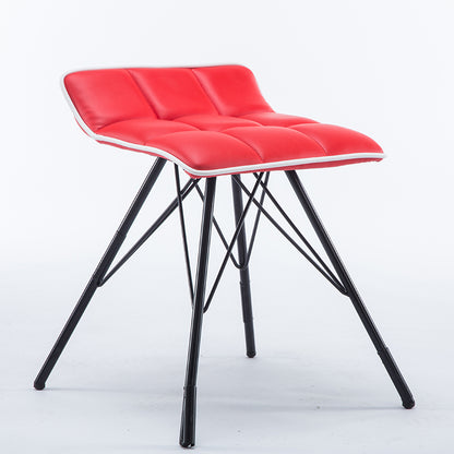 Bar Chair Bar Stool with Quilted Cushion PU Leather or Fabric Upholstered Geometric Metal Frame Fixed Height Bar Stool for Home Bar Kitchen Island Pub Living Room Home Decor