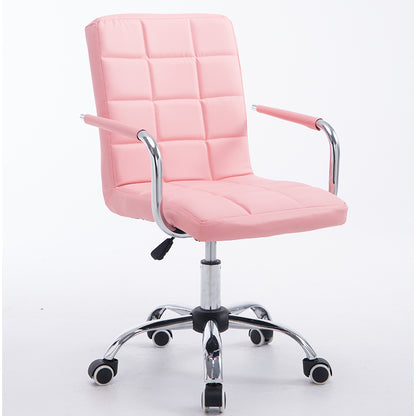 Bar Chair Bar Stool with Grid Quilted Cushion PU Leather Upholstered Chrome Metal Armrests and Casters Multifunctional Adjustable Height Swivel Stool for Home Bar Kitchen Island Pub Living Room Home Decor