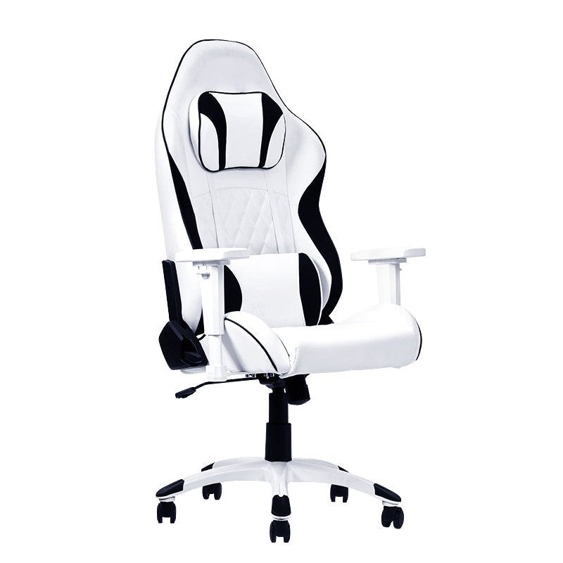 Ergonomic Gaming Chair High Back PU Leather Racing Chair with Diamond Stitching Headrest Lumbar Support Adjustable Armrest Swivel Office Chair